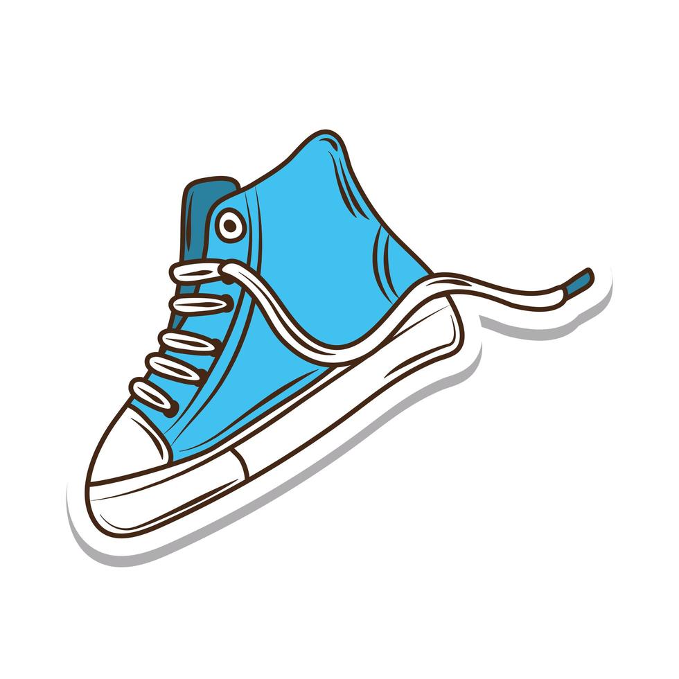 etiqueta engomada de la zapatilla de deporte retro vector