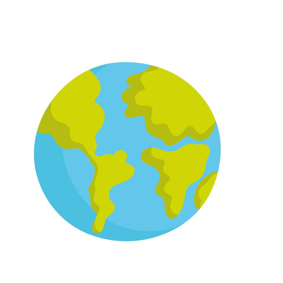 mundo planeta mapa icono de dibujos animados estilo aislado fondo blanco vector