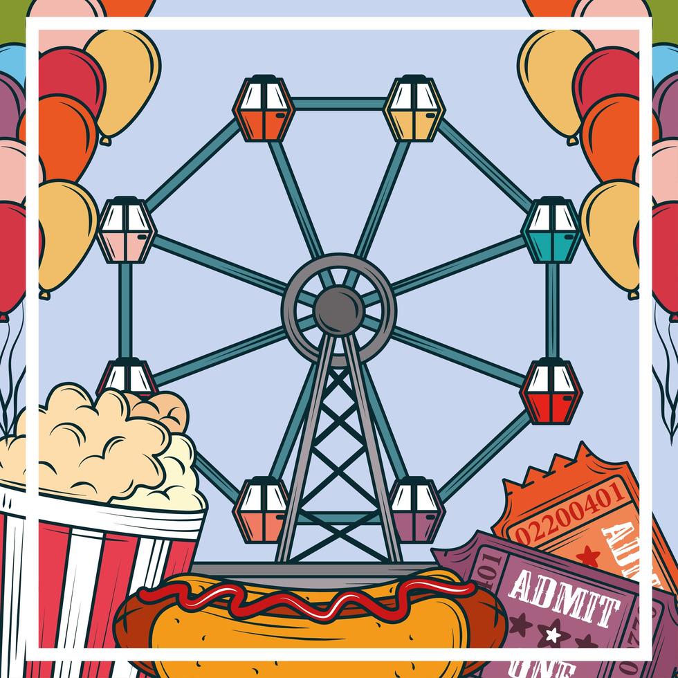 estilo de banner de parque de atracciones vector