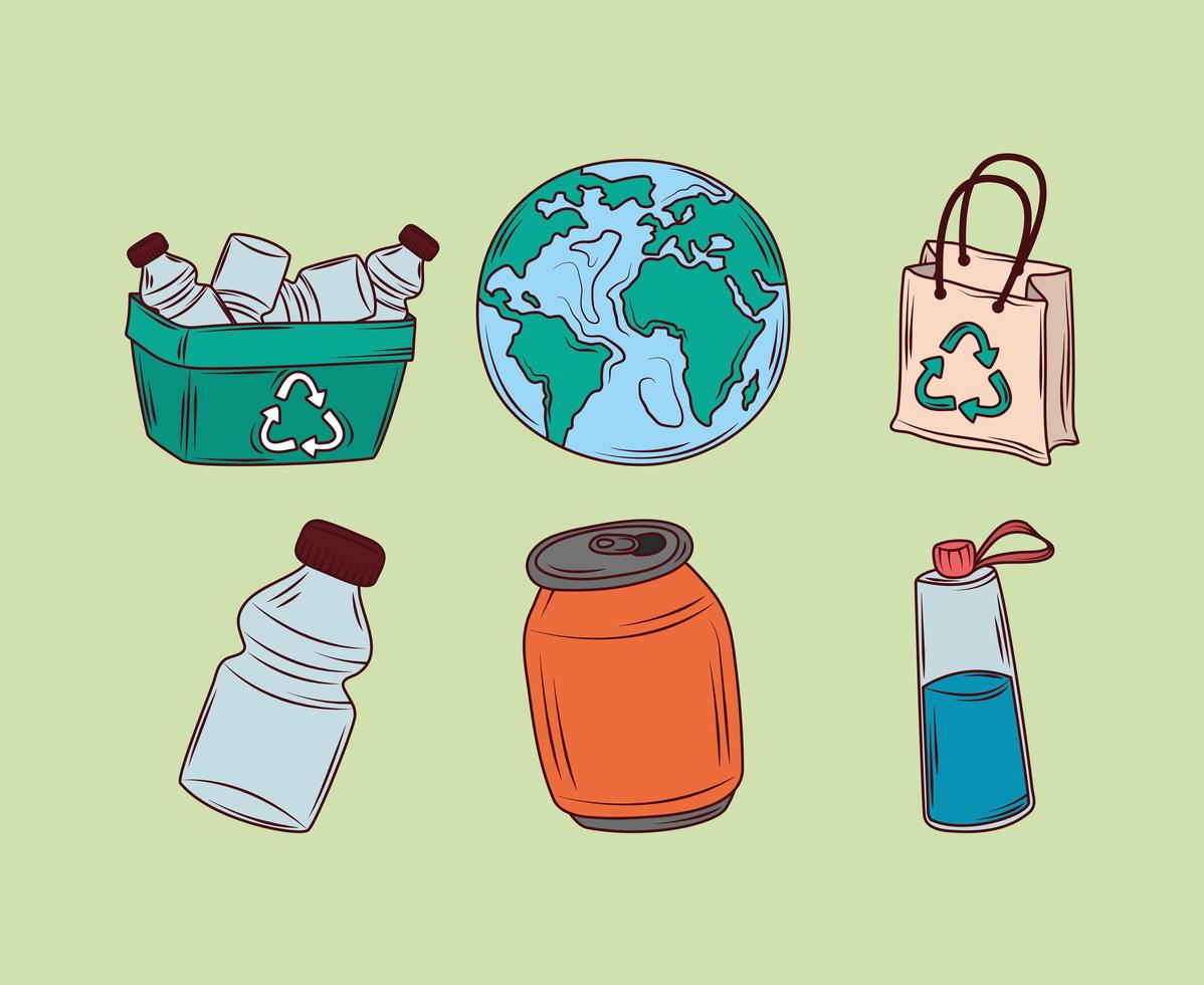 recycle and eco set vector