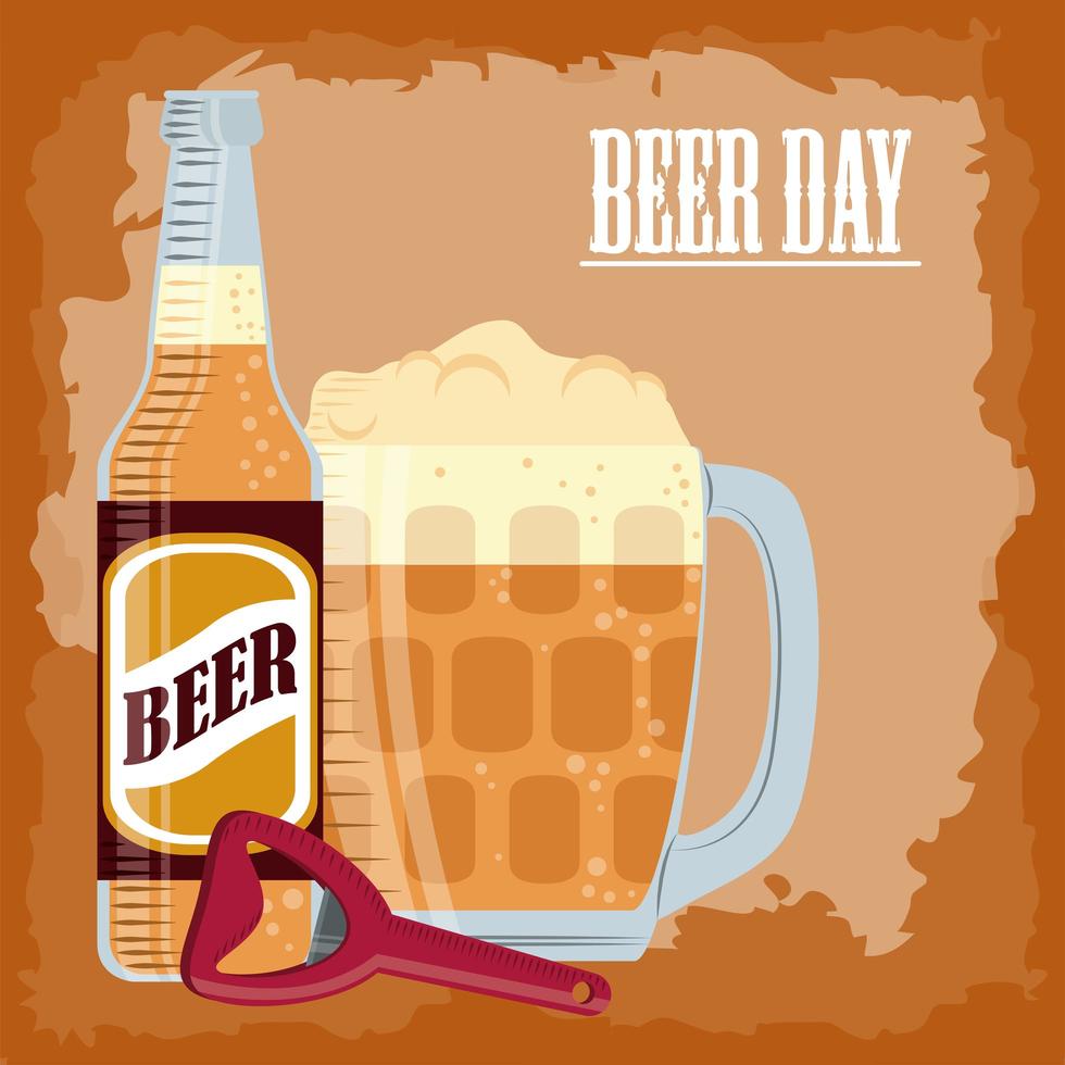 celebrar el dia de la cerveza vector