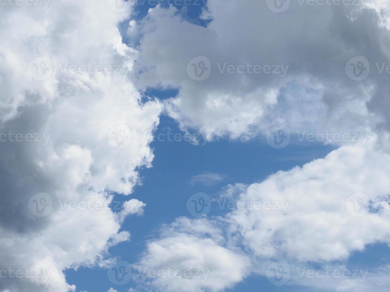 dramatic blue sky with clouds background photo