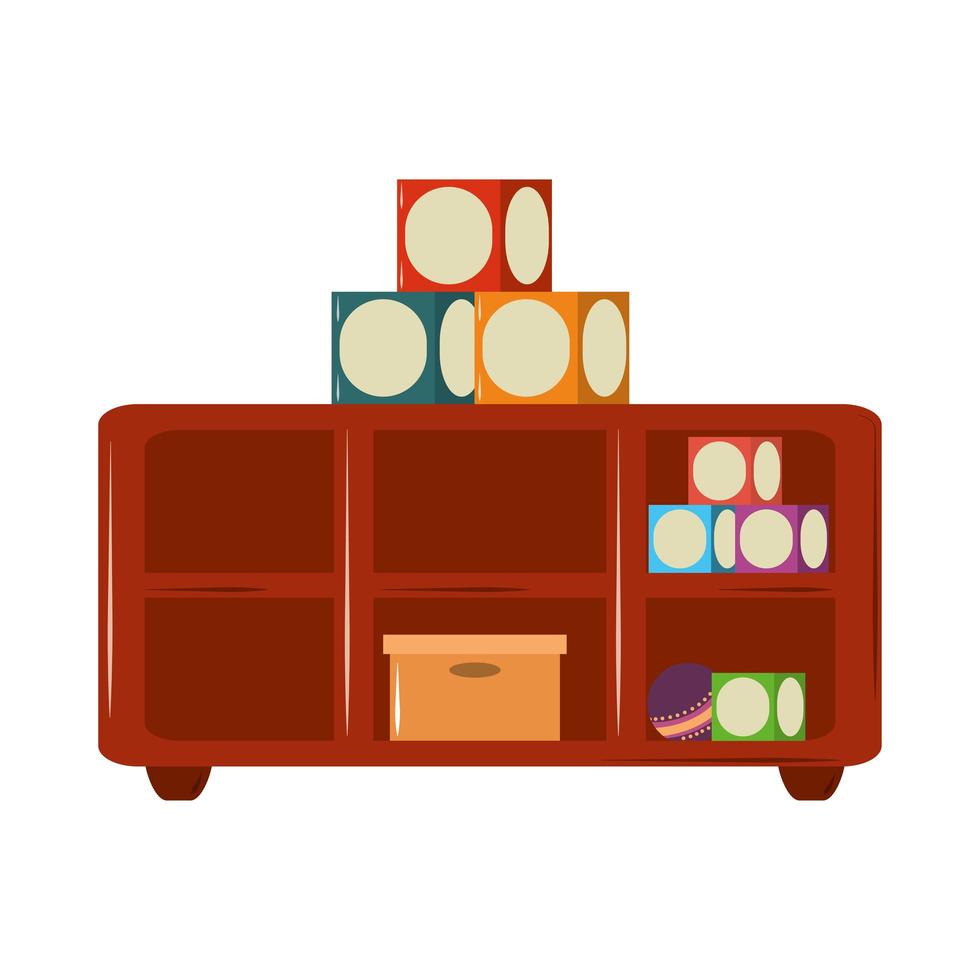 furniture with kids toys vector