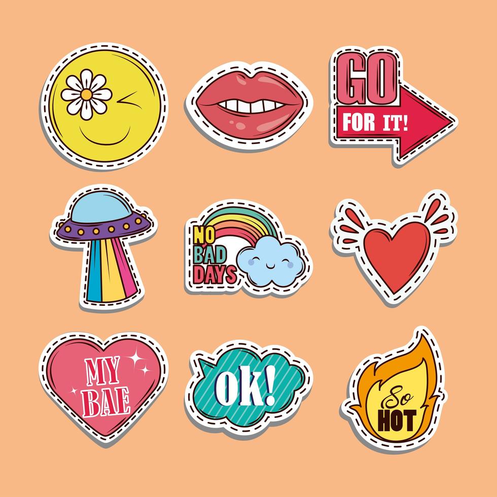 patches fashion set vector