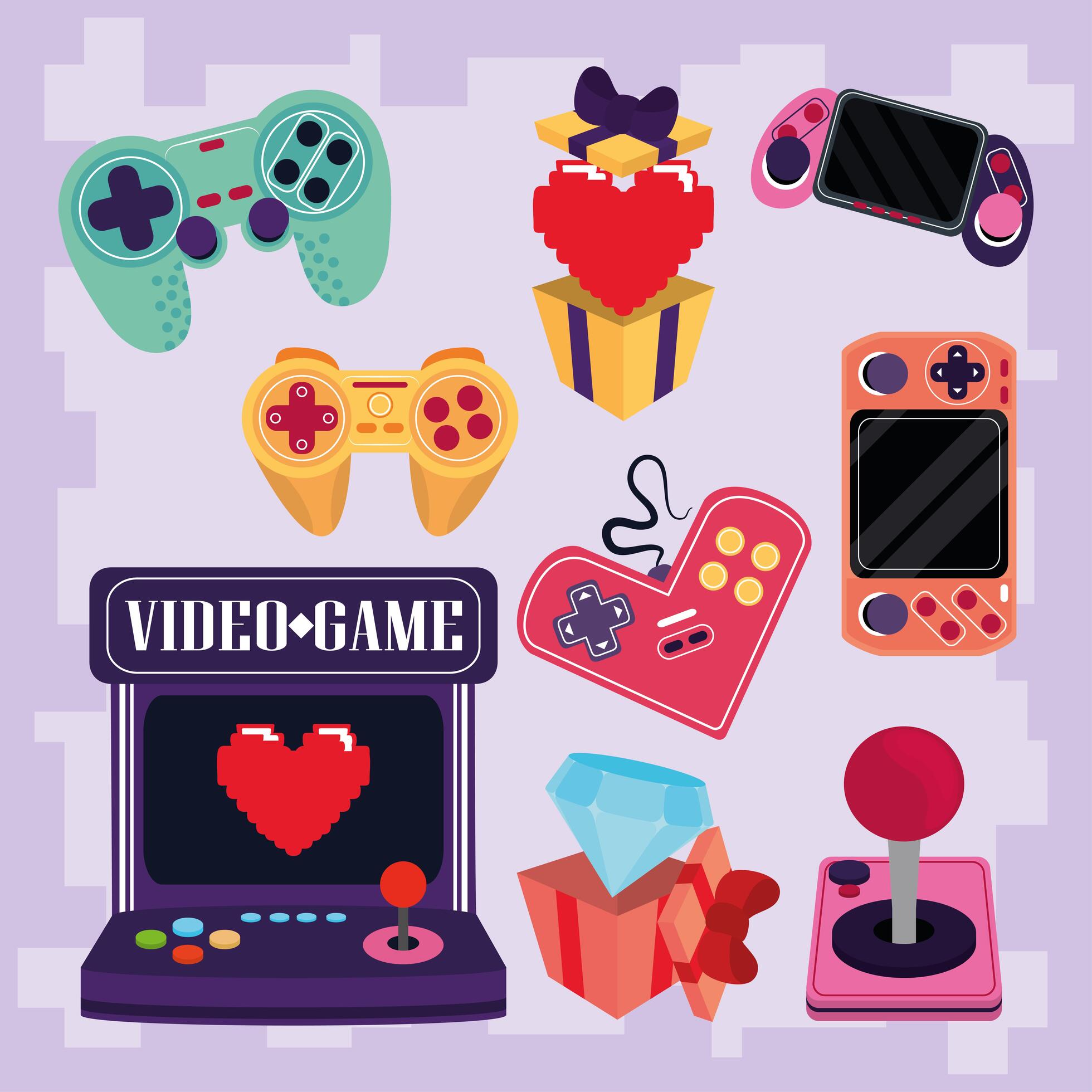 video game set 3820256 Vector Art at Vecteezy