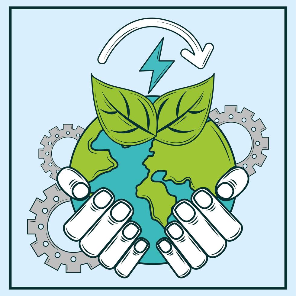 mundo de las energías renovables vector