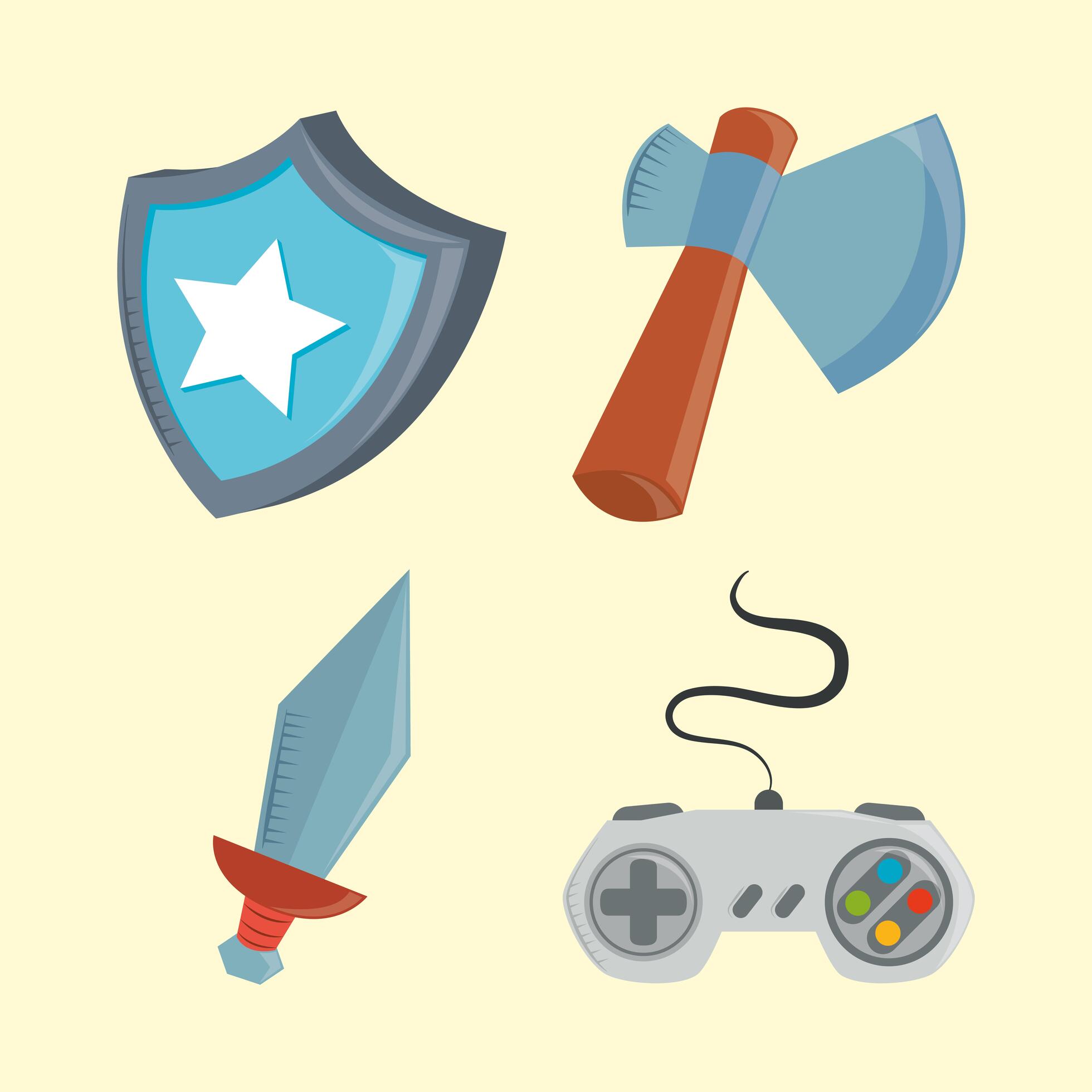 video game set 3820303 Vector Art at Vecteezy