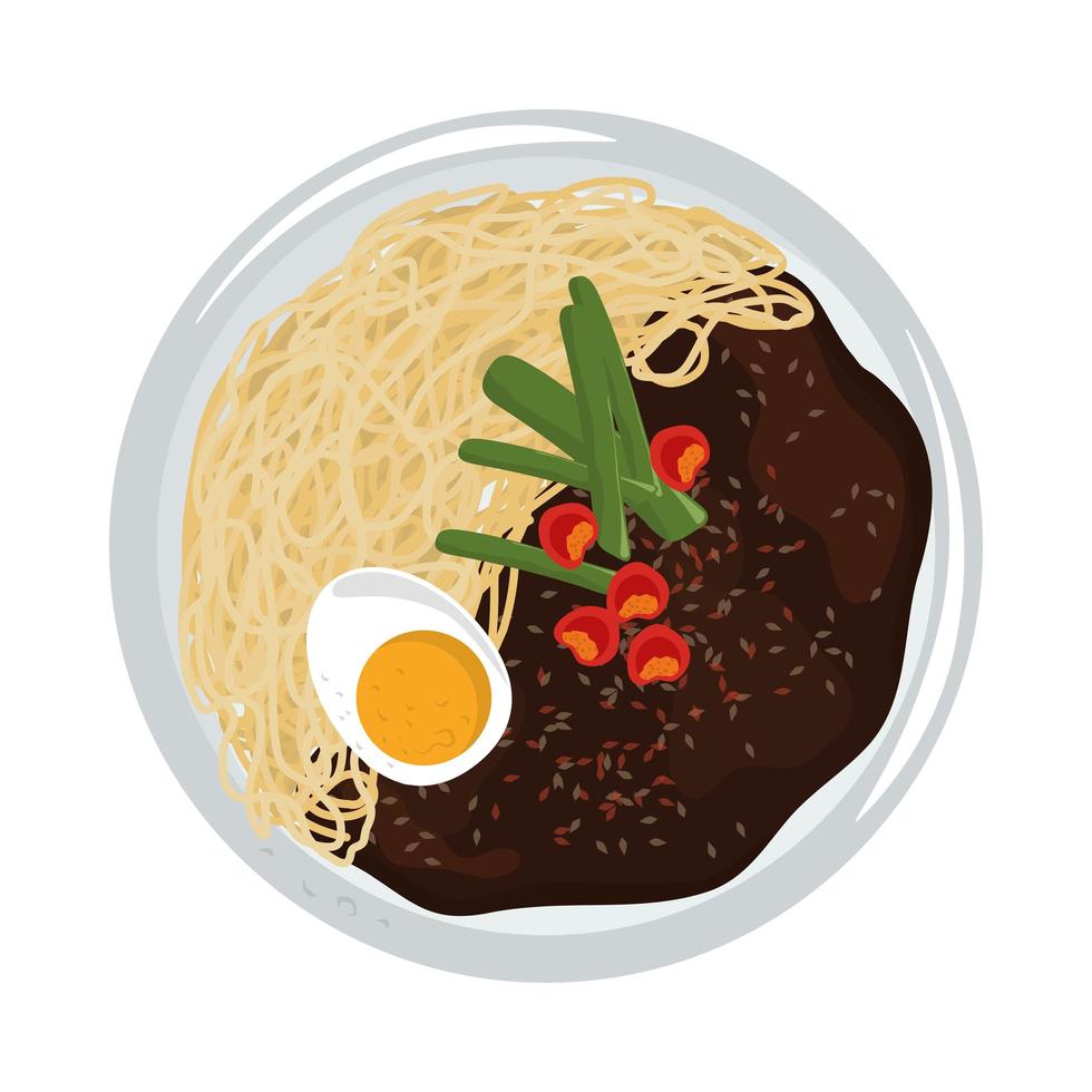 traditional korean ramen vector