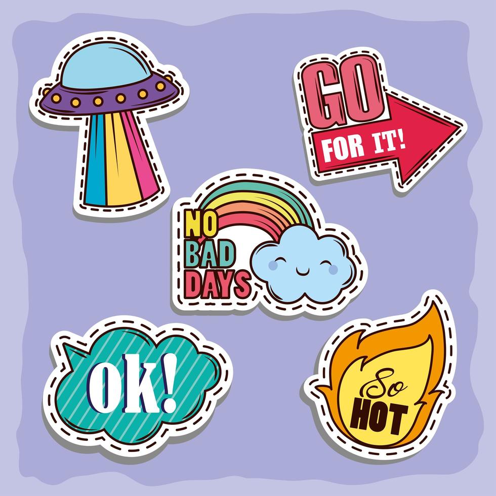 patches or sticker set vector