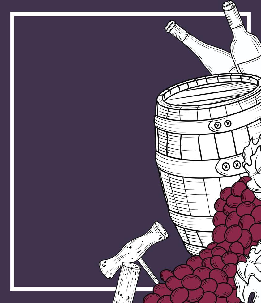 banner de bebida de vino vector