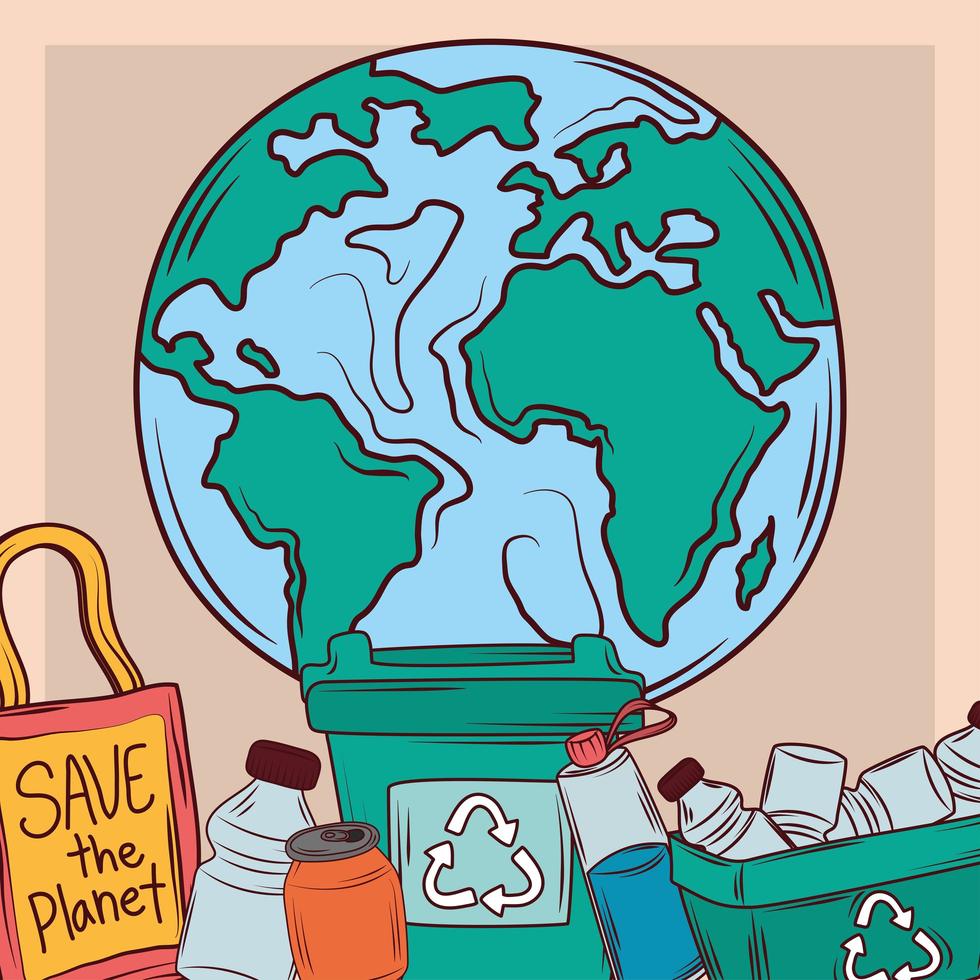 save the planet vector