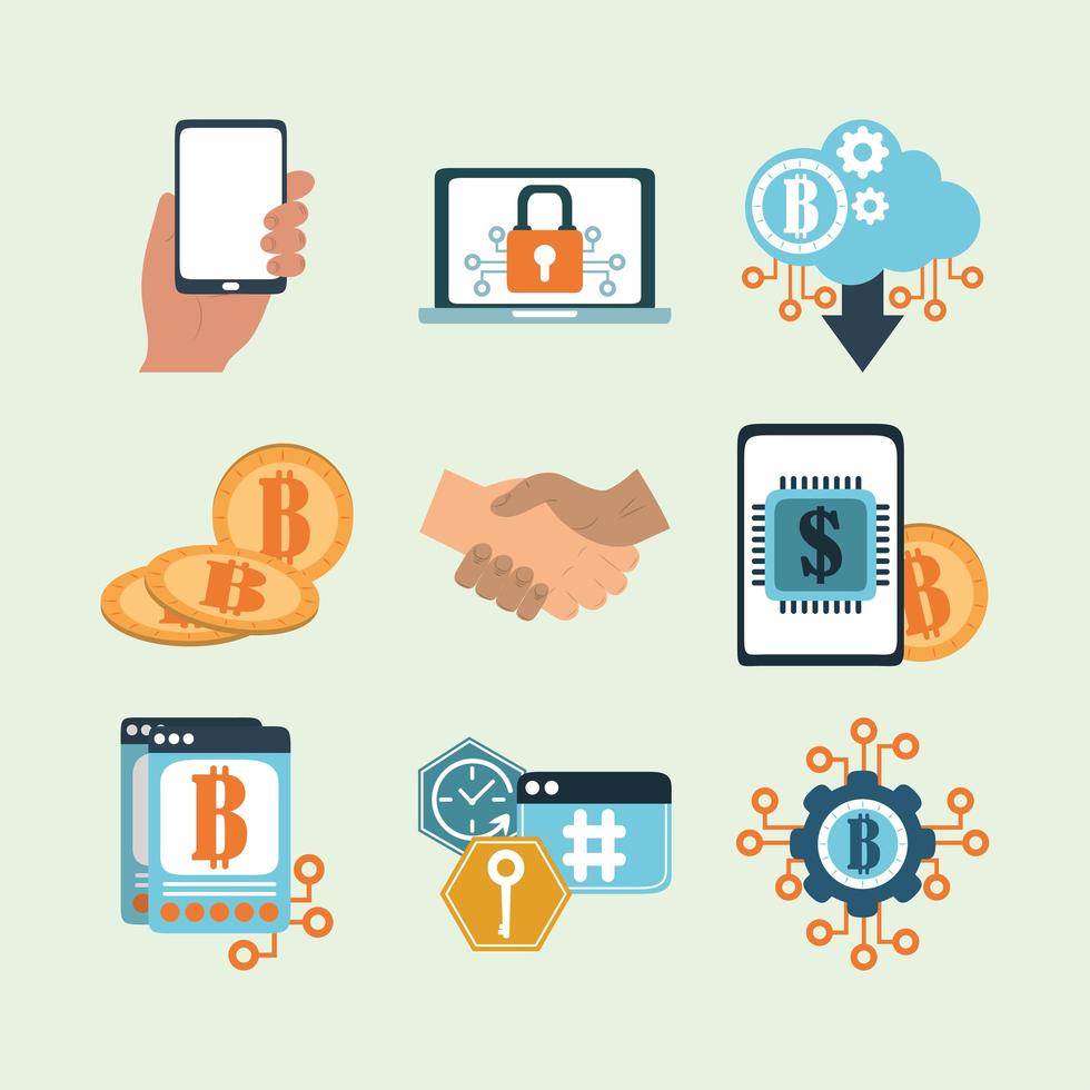 bitcoin electronic money vector