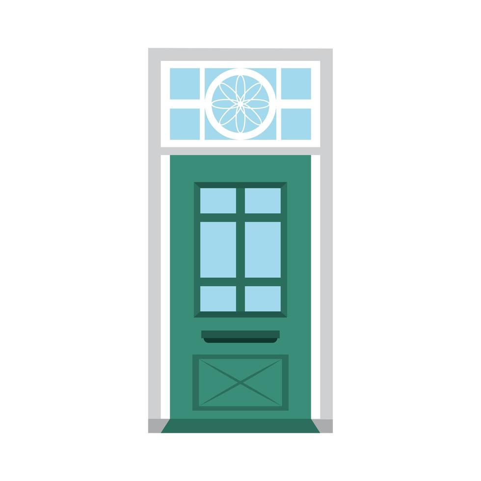 closed front green door vector