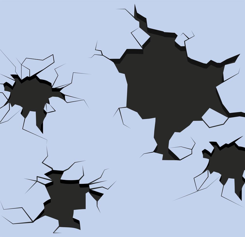 wall explosion fragment vector