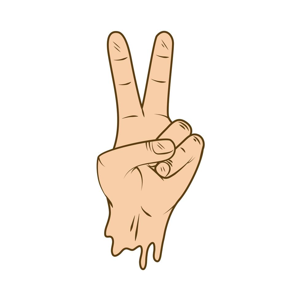 peace and love hand left vector