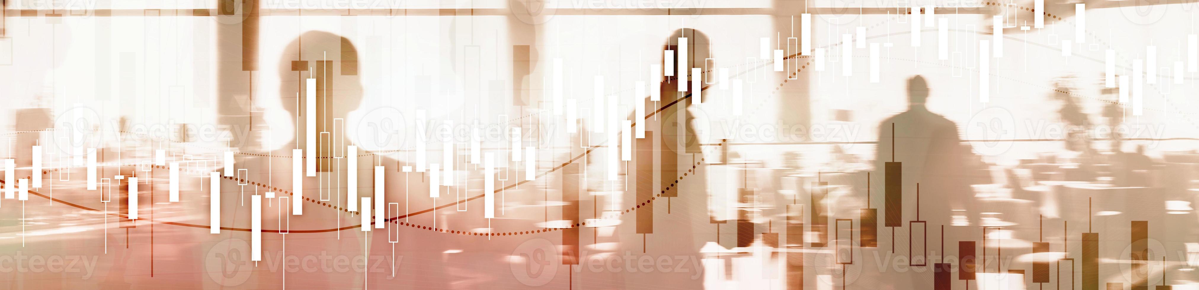 gráfico del mercado de valores financiero. banner economico del sitio web foto