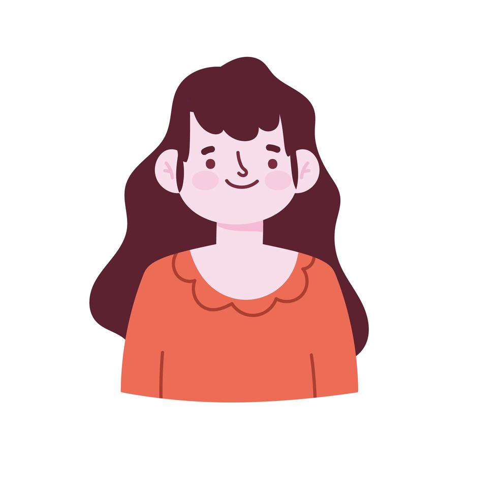 dibujos animados mujer mujer personaje joven icono estilo aislado vector