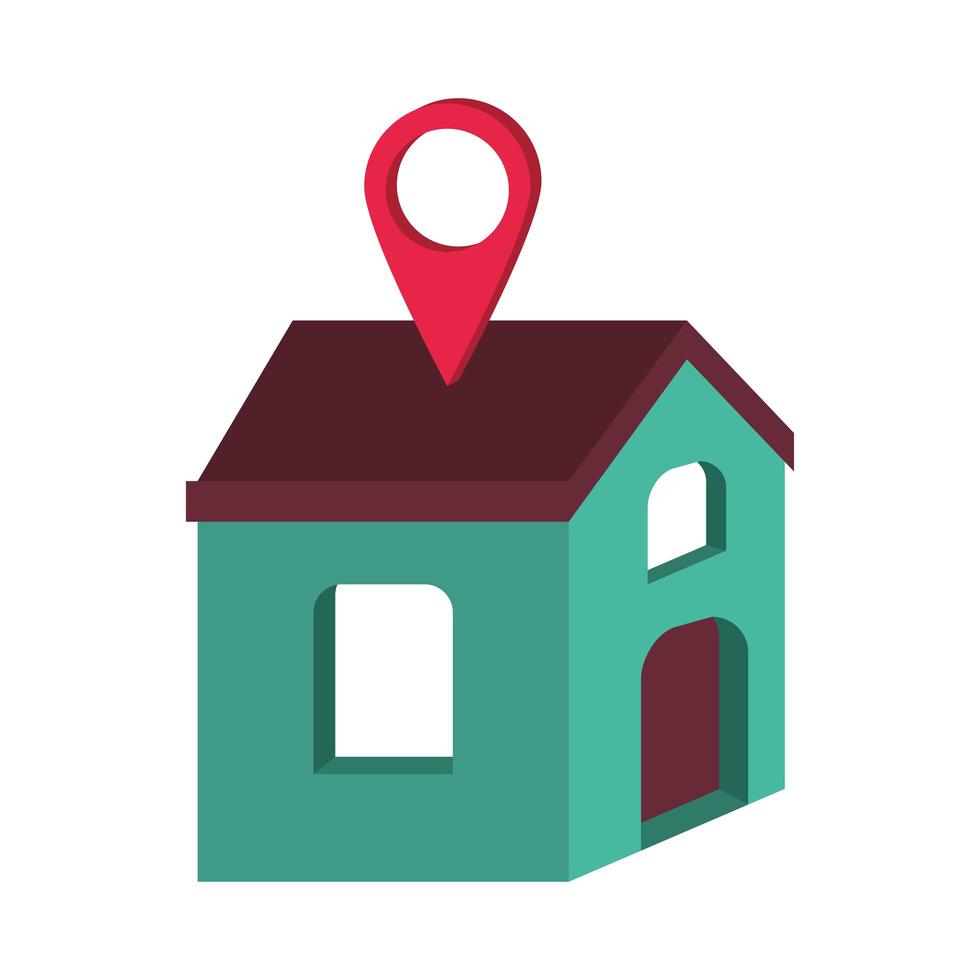 house with location pointer vector