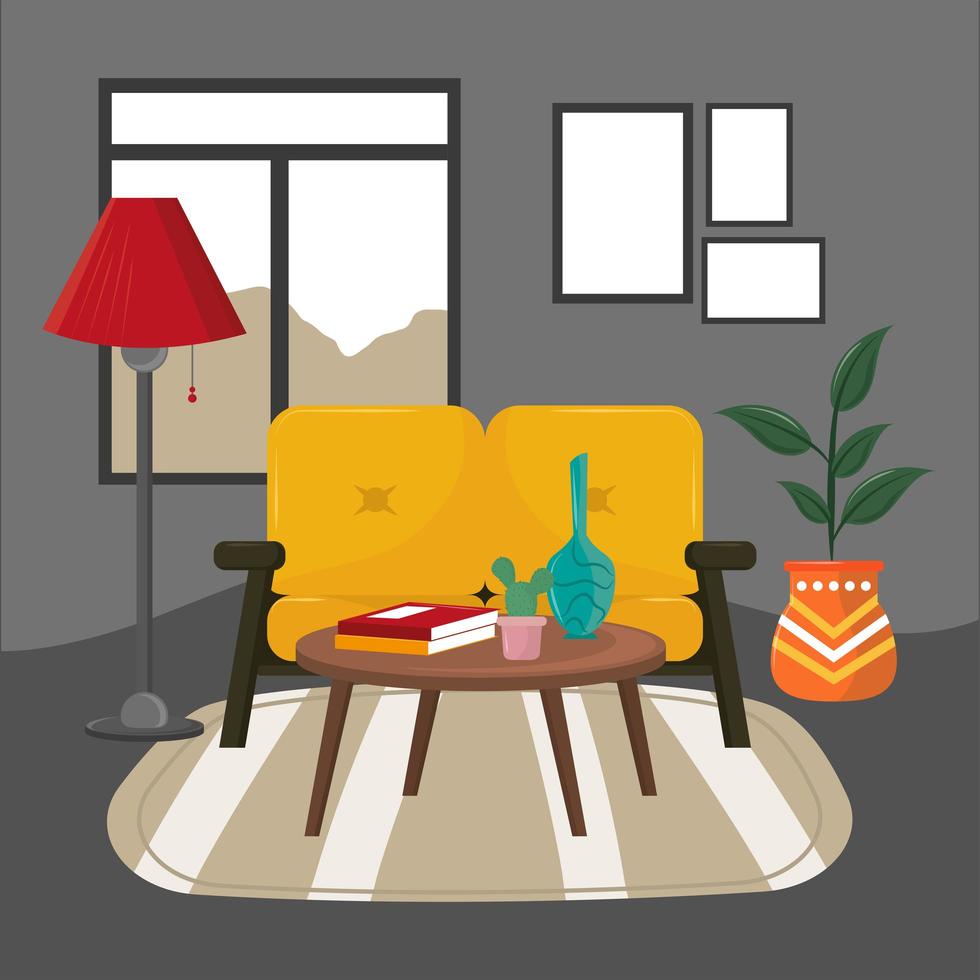 home deco living room vector