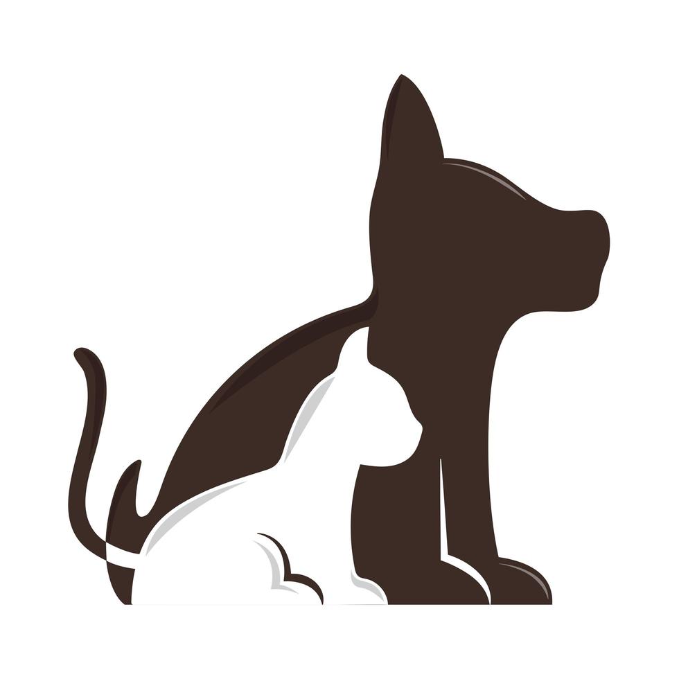 sombra de gato y perro vector