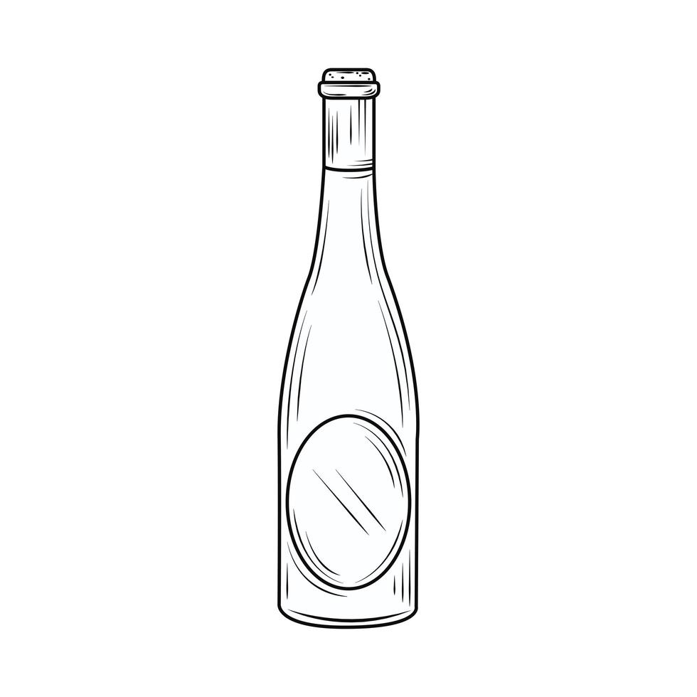 wine bottle drink vector