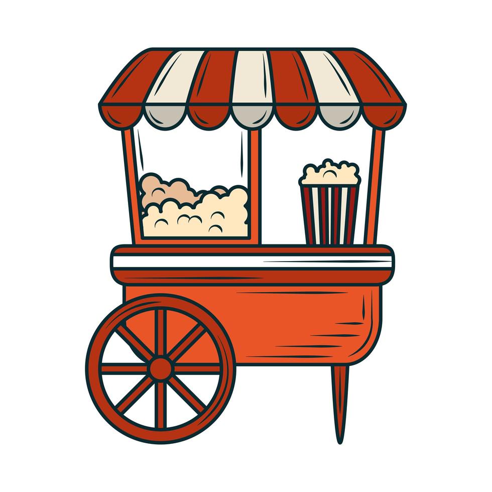 popcorn booth snack vector