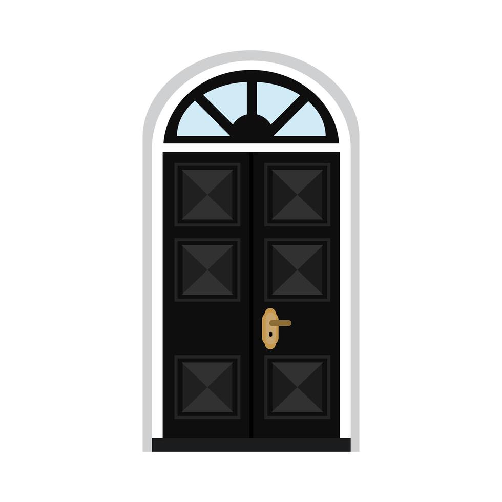 black door exterior vector