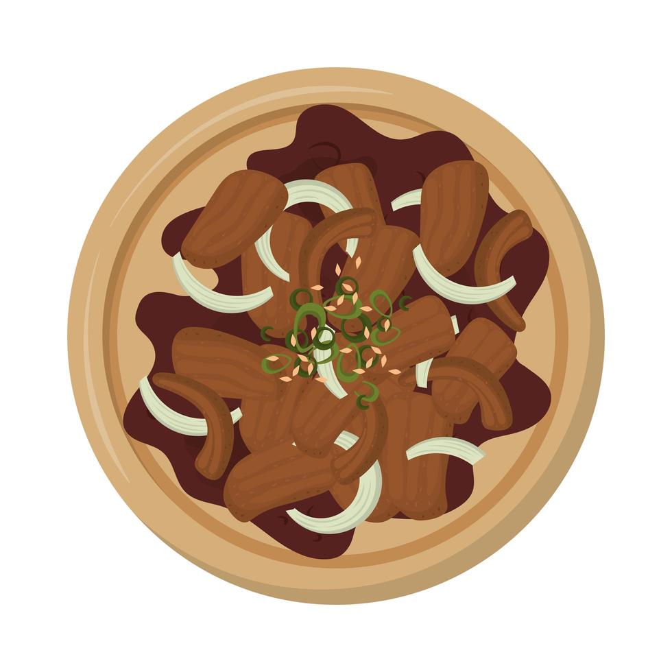 korean soondae sausage vector