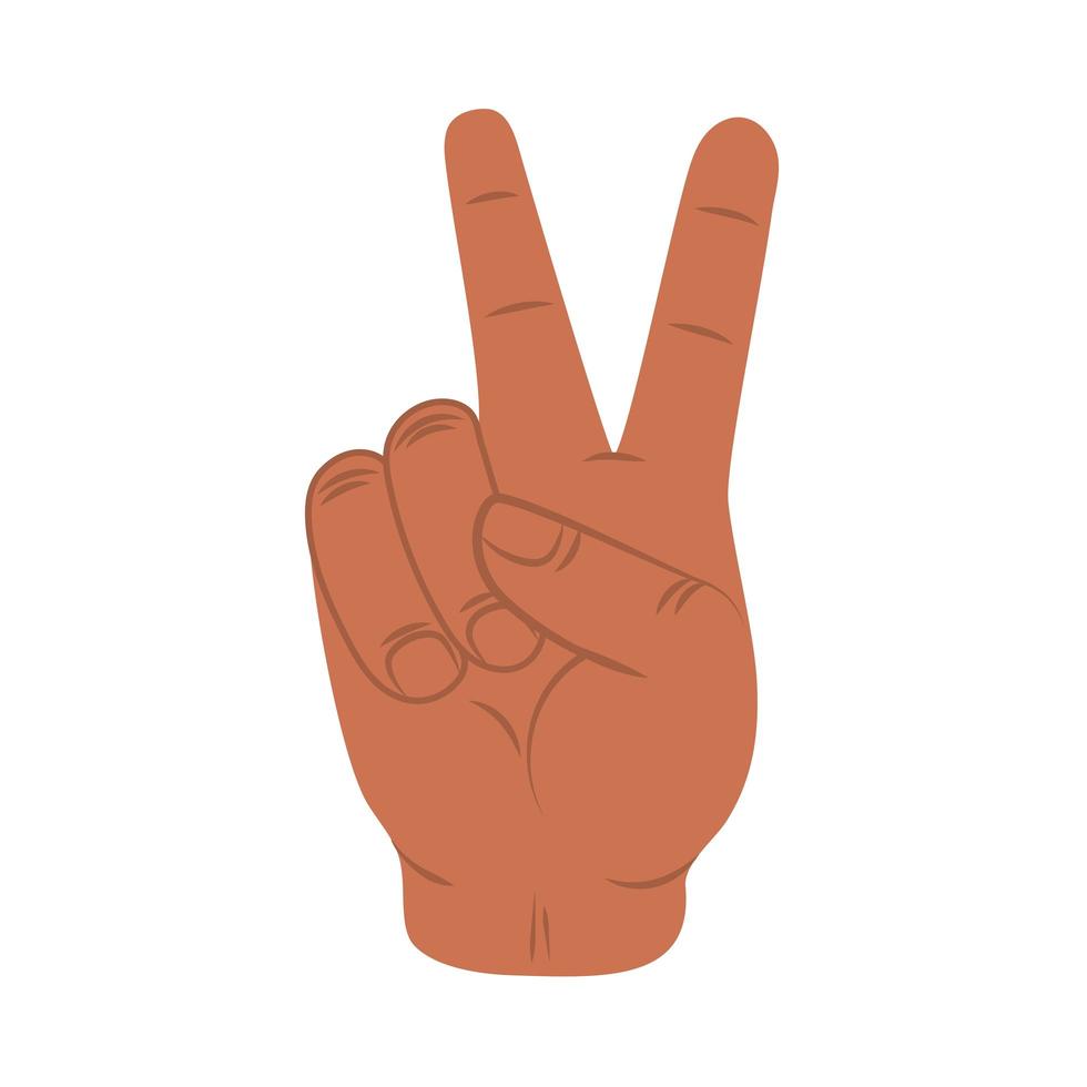 hand making peace and love sign vector