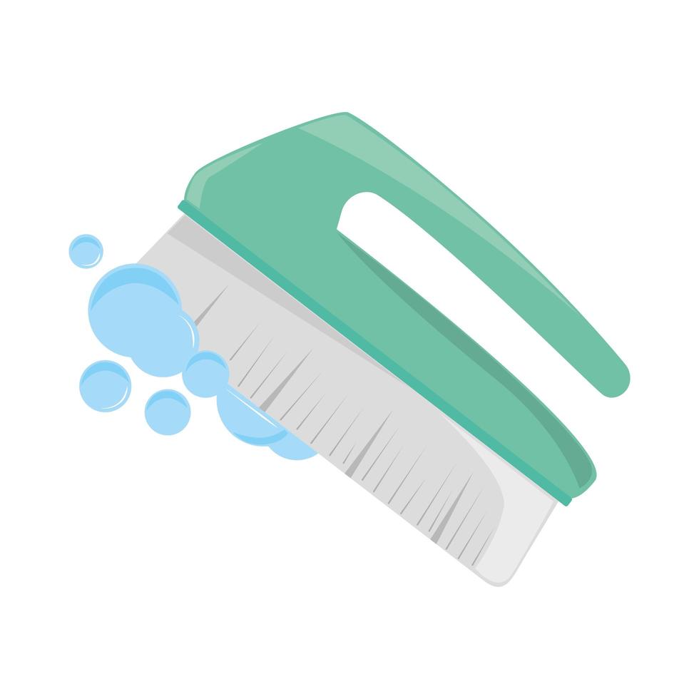 cleaning brush bubbles vector