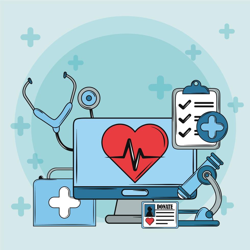 health monitoring heart vector