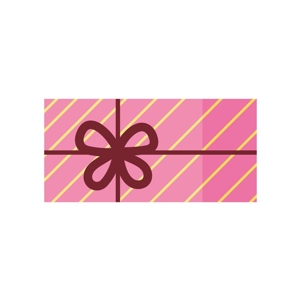 gift box surprise striped decoration icon white background vector