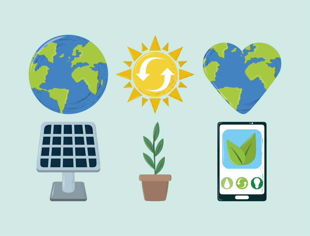 icon set ecological environment vector