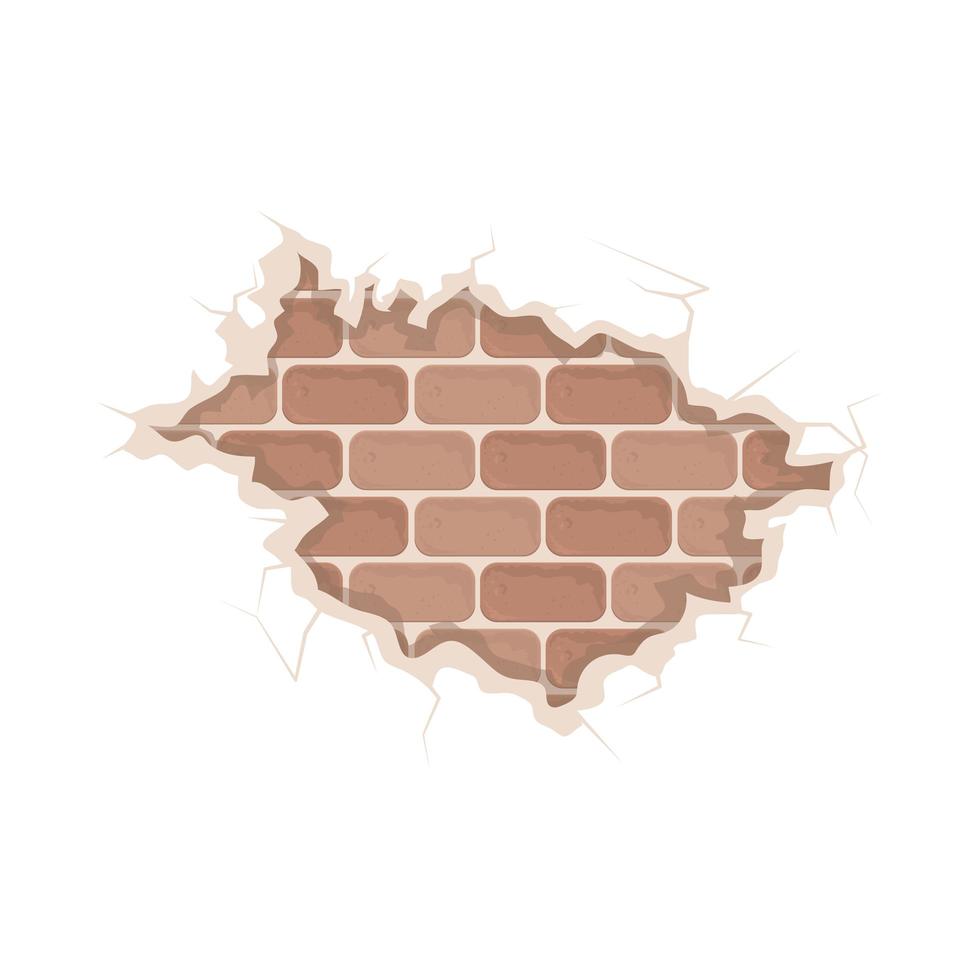 damaged wall brick vector