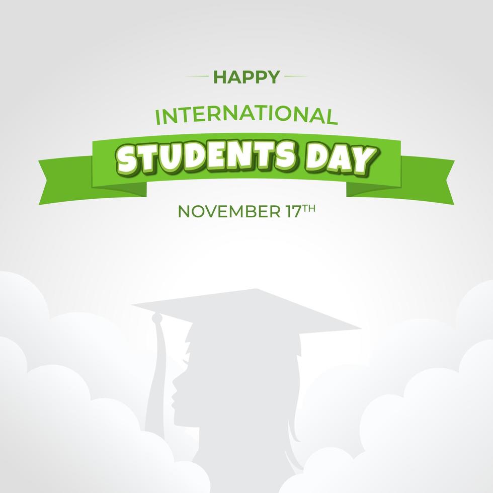 Happy International Students Day banner background design. International Students Day November 13th vector