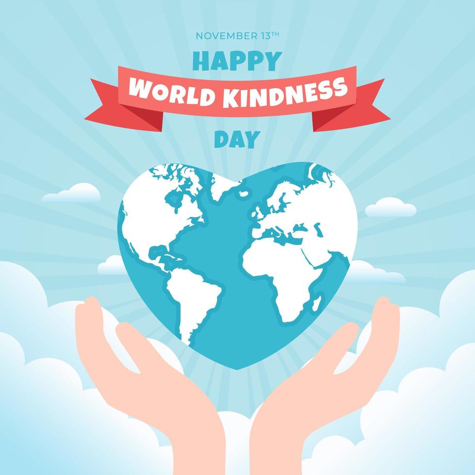 Happy World Kindness Day November 13th banner background design. World Kindness Day illustration design vector