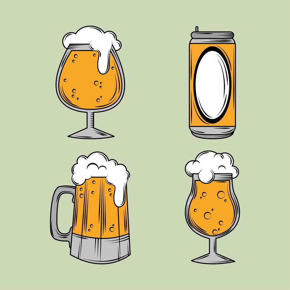 conjunto de cerveza vector