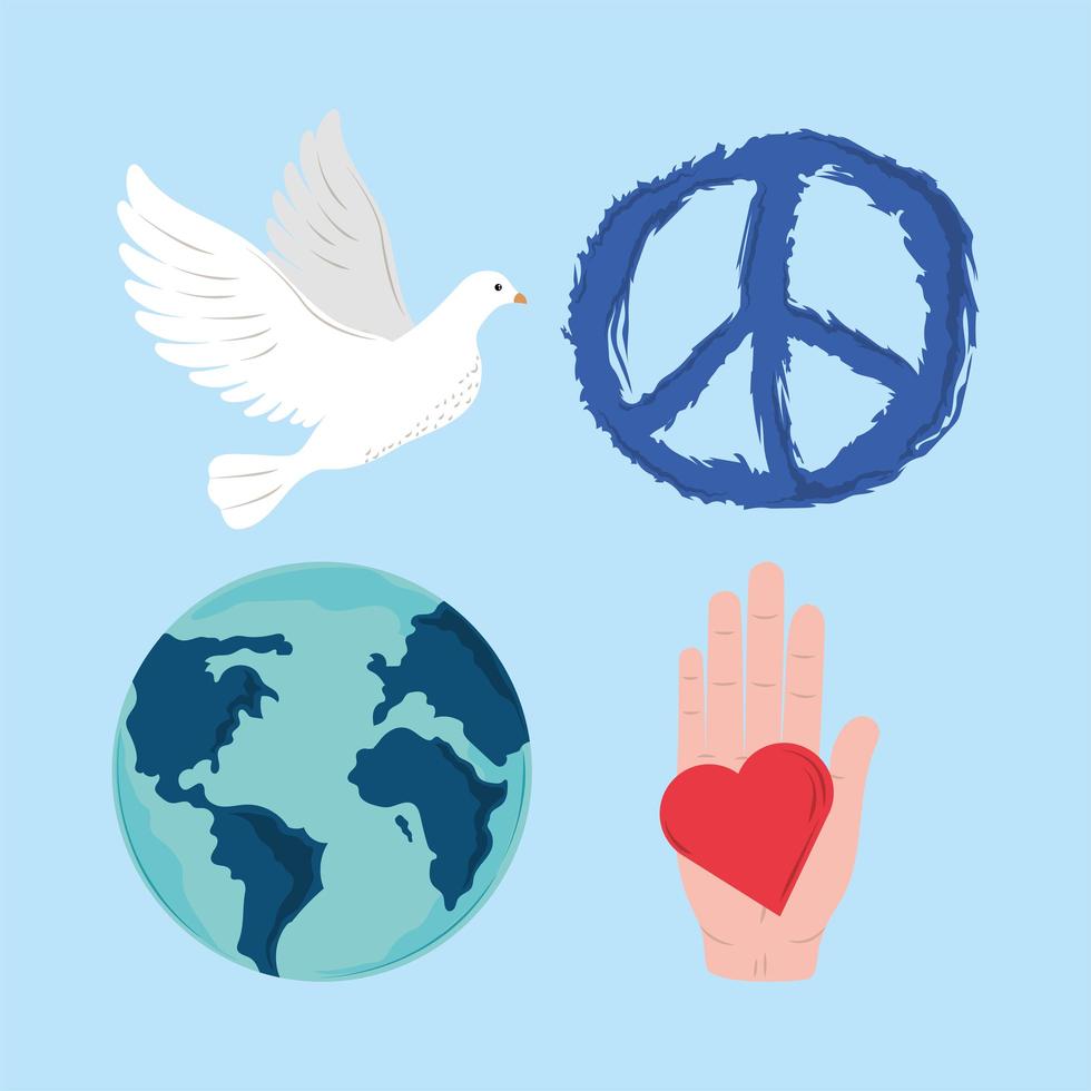 set of pacifism and peace vector