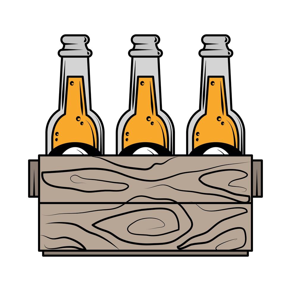 beer bottles in box vector