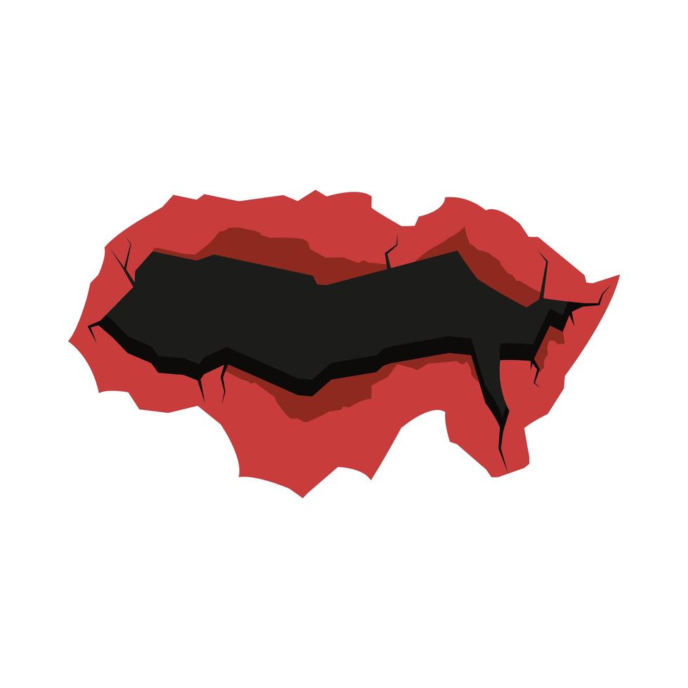 red collapse wall vector
