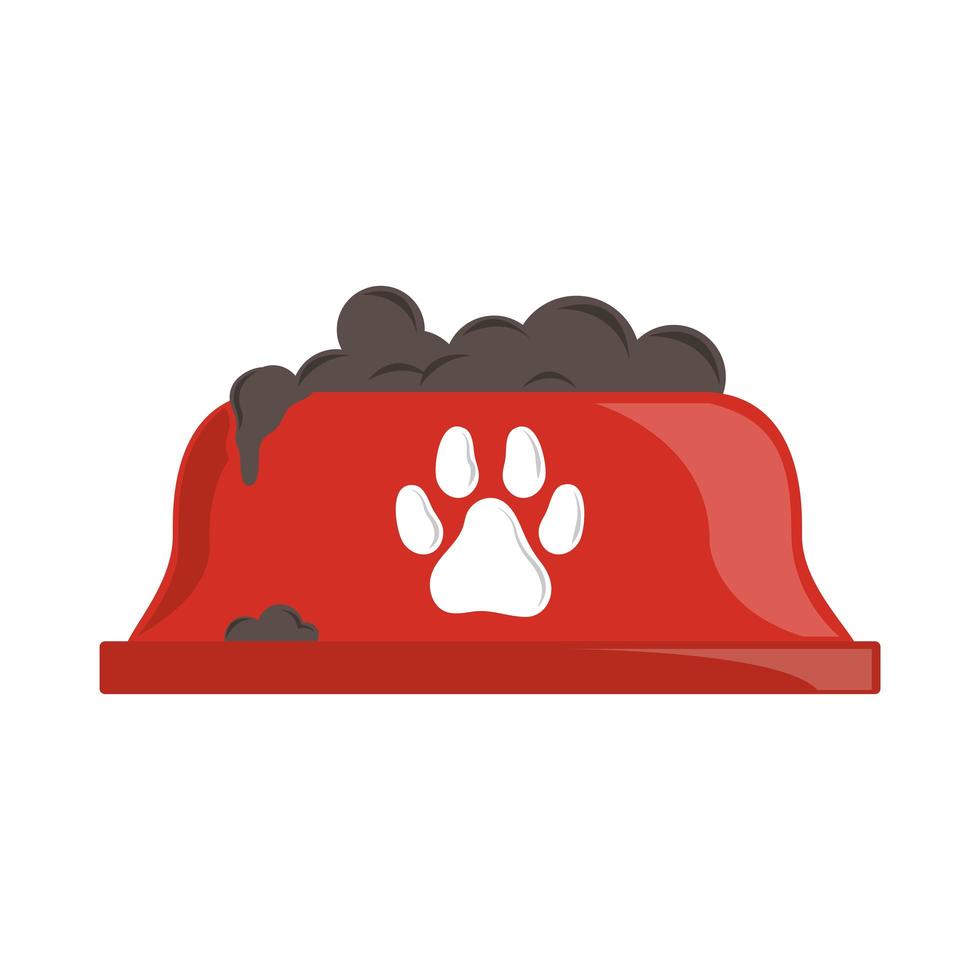 plate of food for pet vector