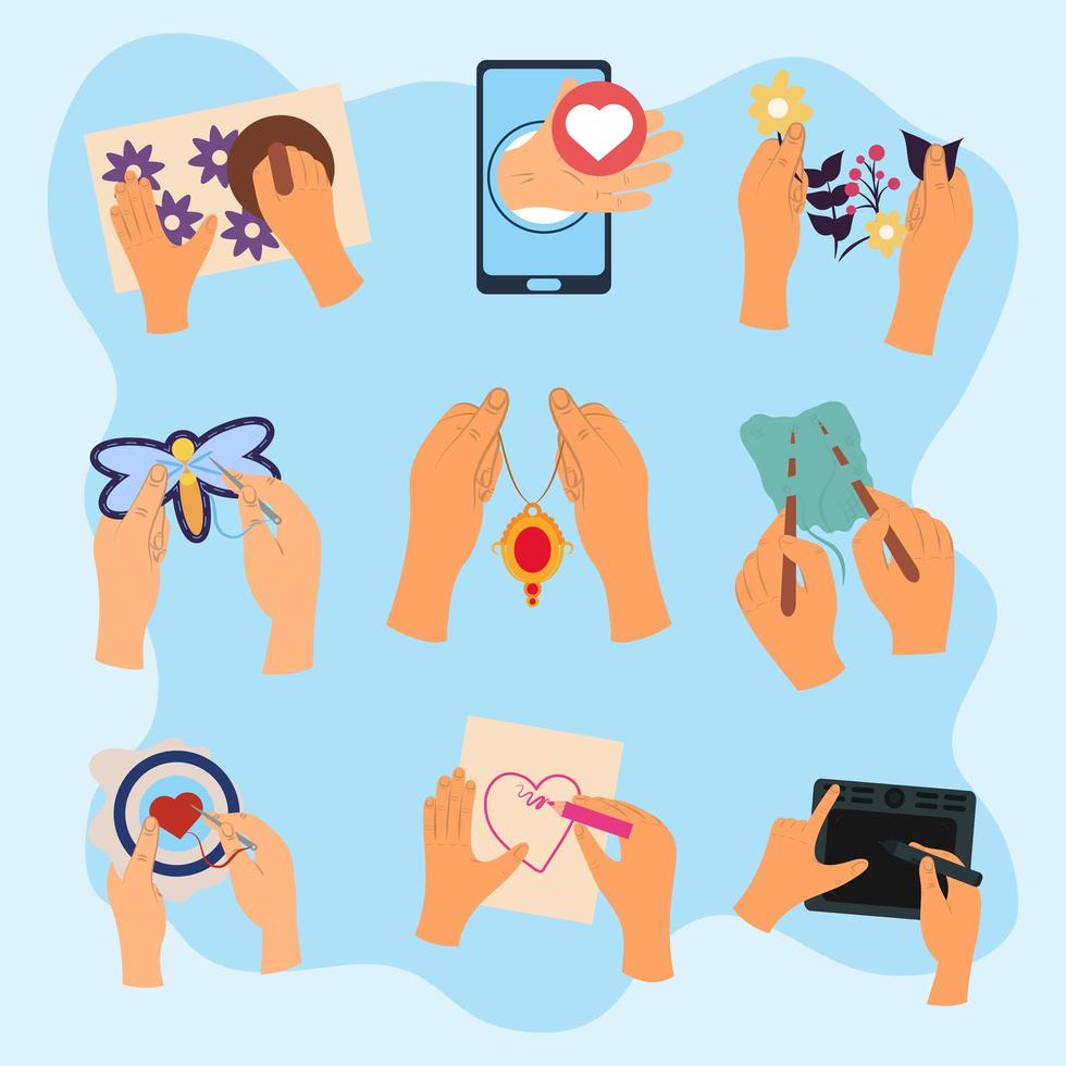 set of handmade hobbies vector