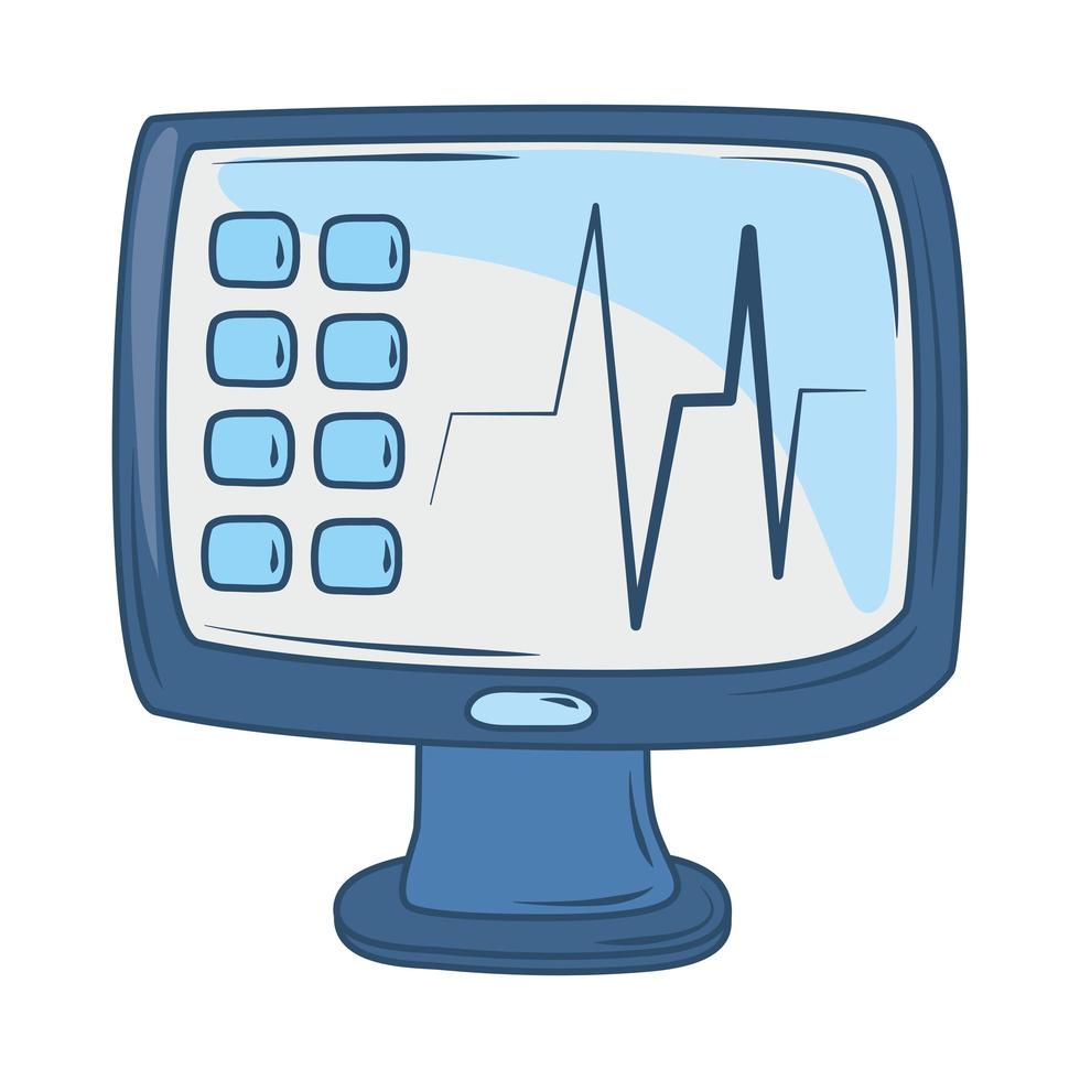 medical monitor life line vector