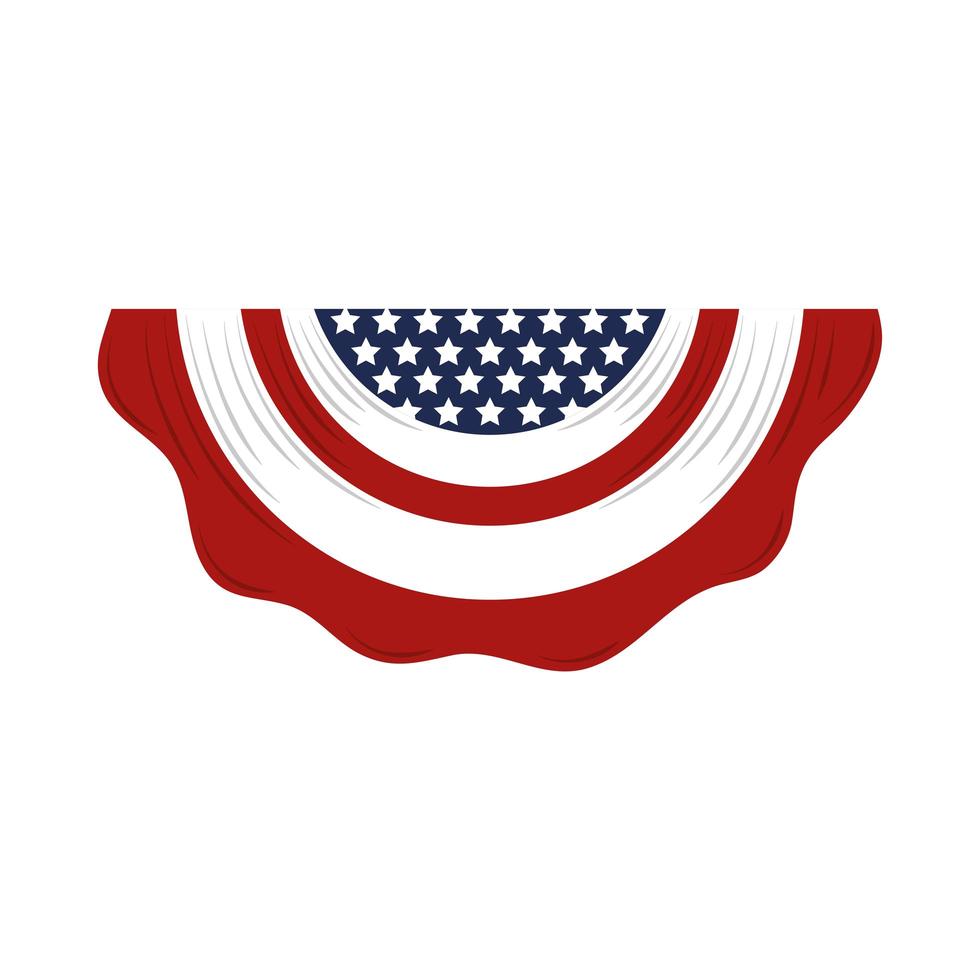bunting with american flag vector