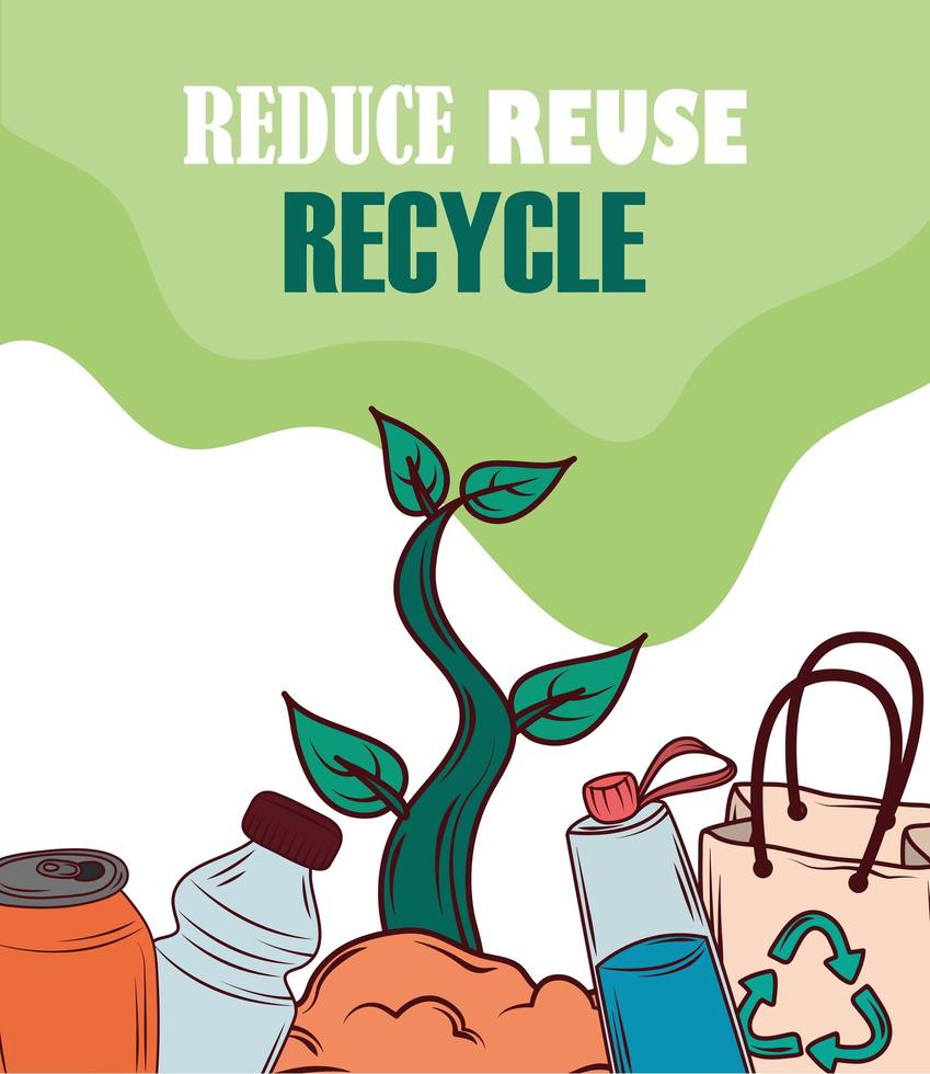 eco recycle reduce and reuse vector