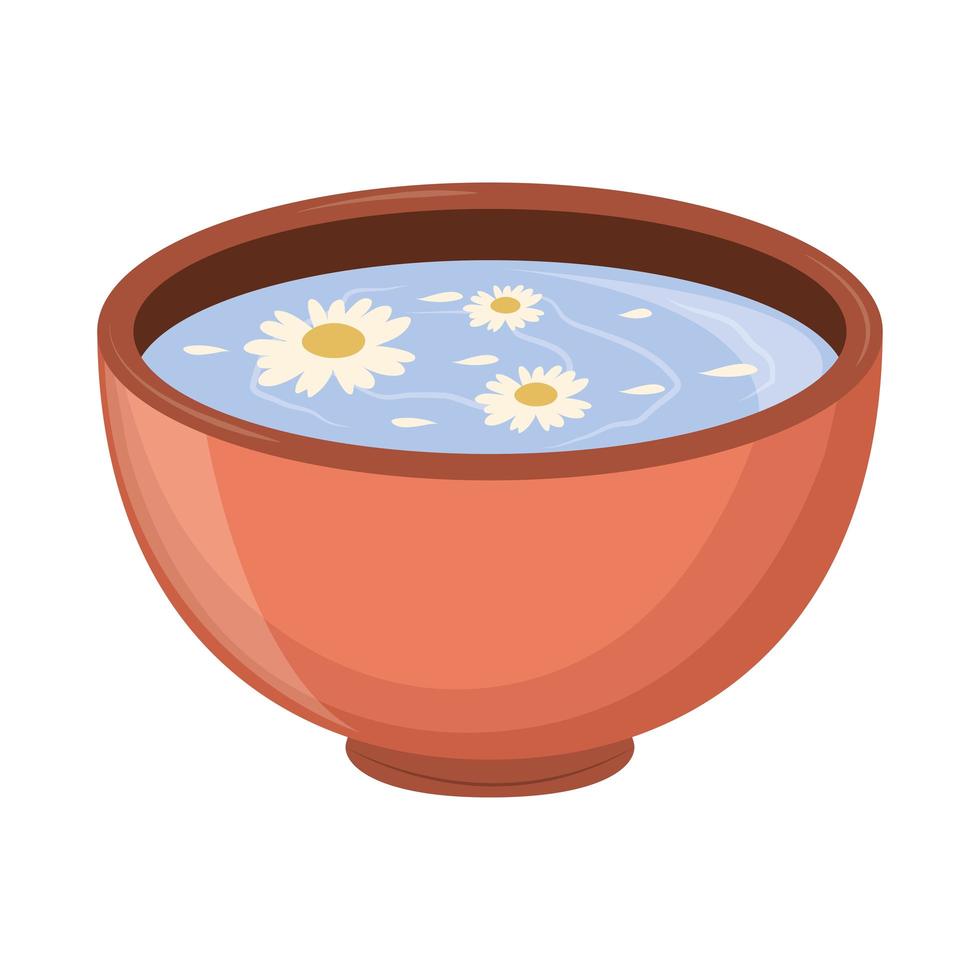 bowl with flowers essence vector