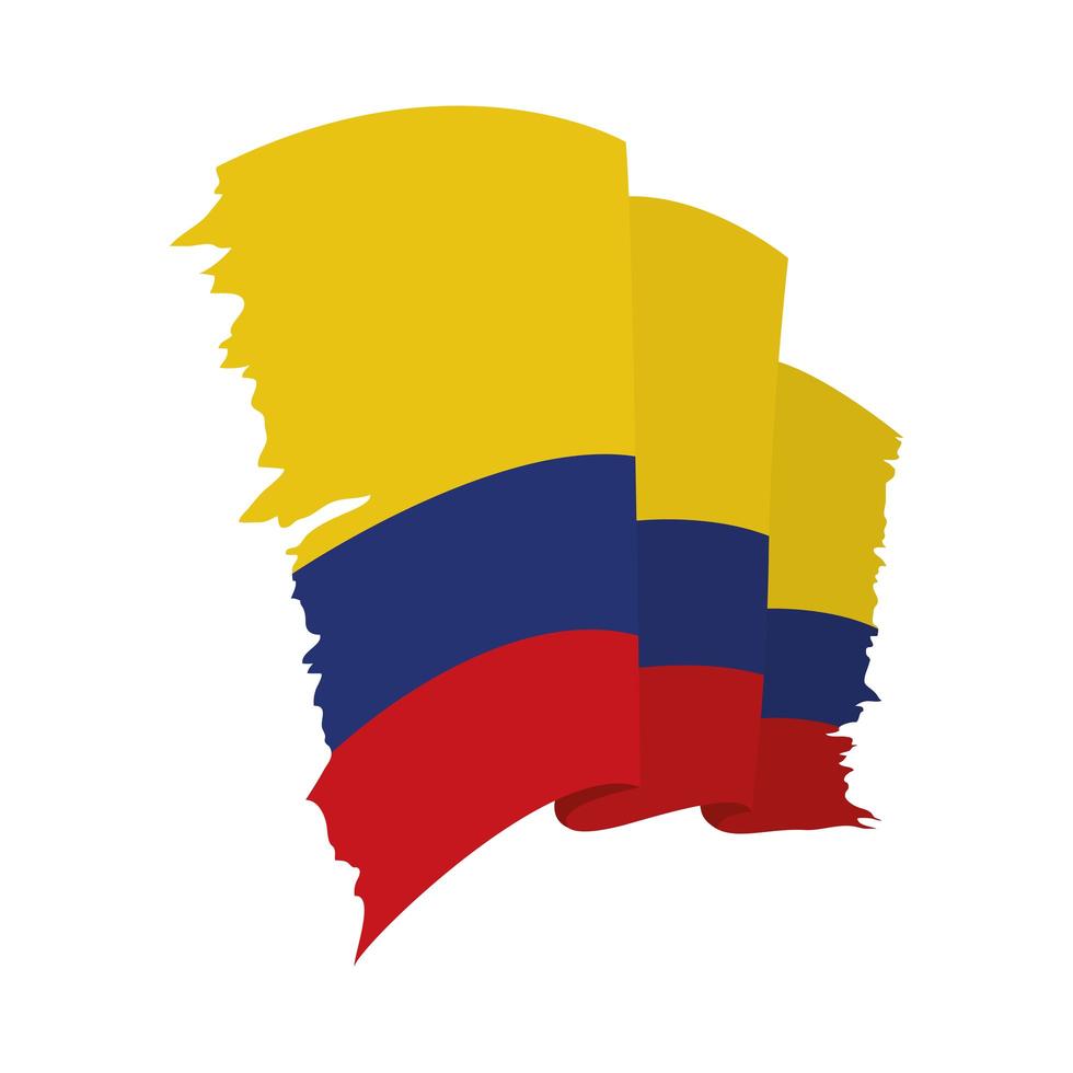 ondeando la bandera de colombia vector