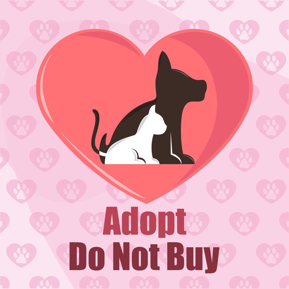 adopt not buy pets vector