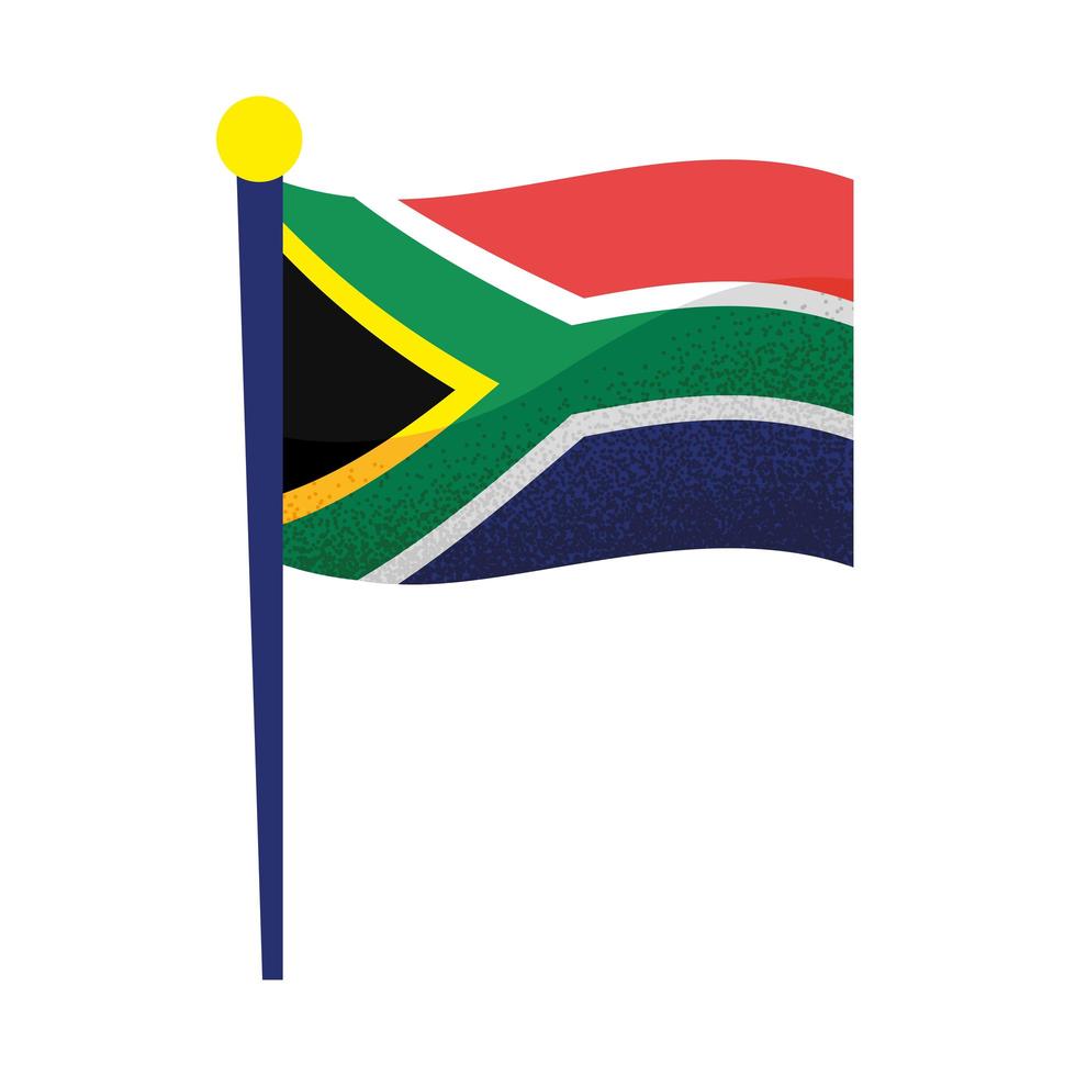 south african flag waving vector