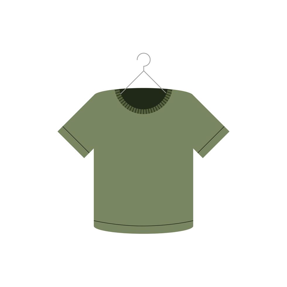 camisa verde en gancho vector